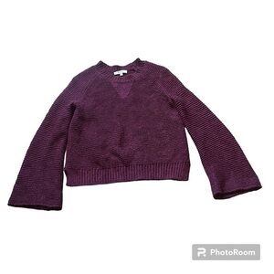 Burgundy Madewell belle sleeve knit sweater